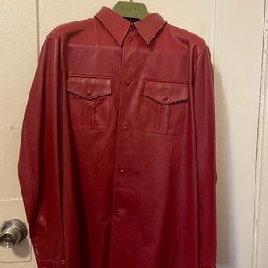Gucci embossed Logo Leather shirt